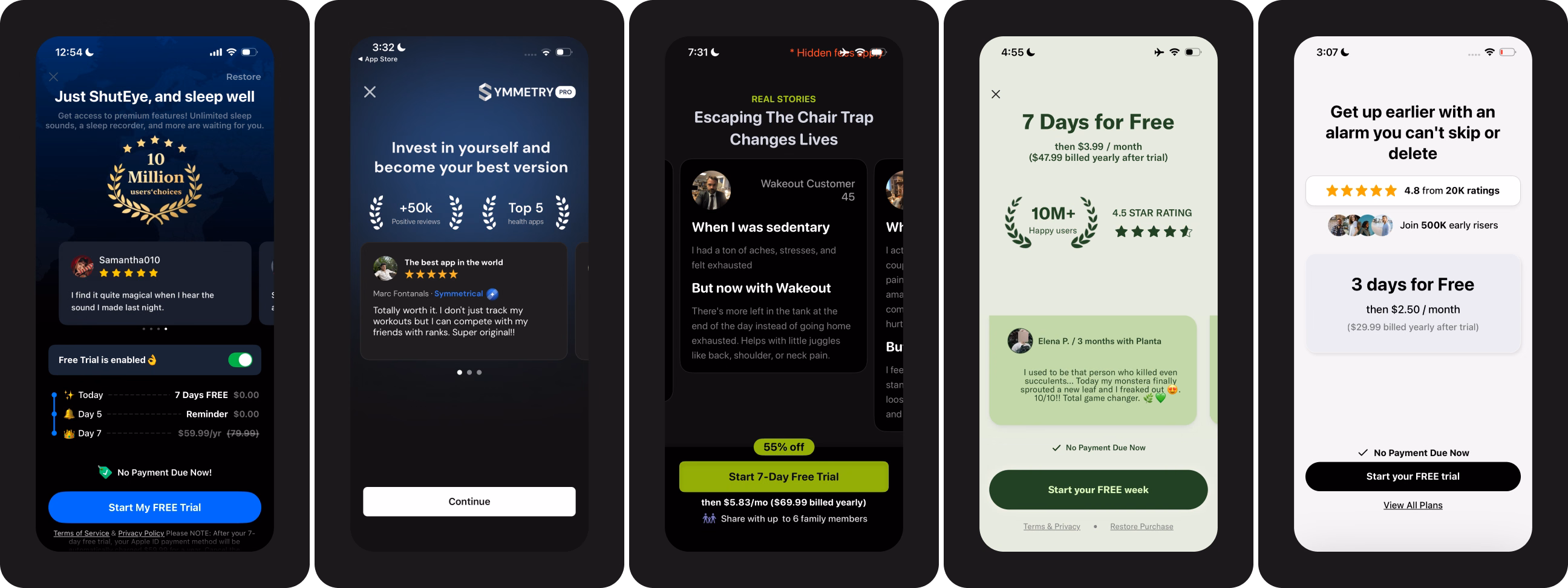Paywall examples with social proof & trust-building patterns